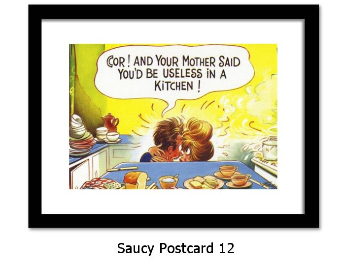 Saucy Postcard Framed Print